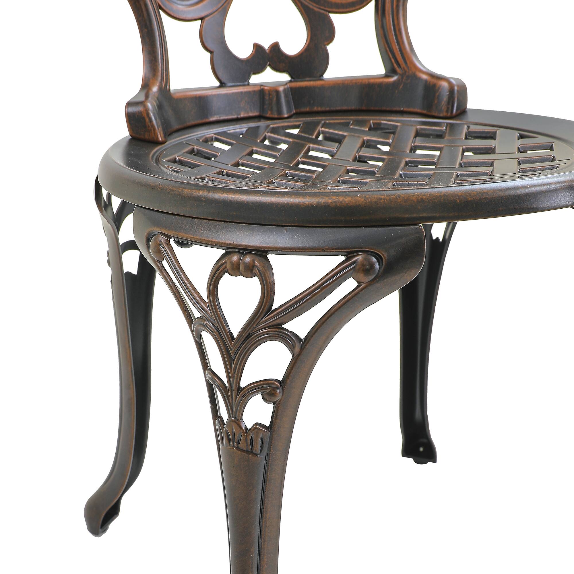 Alt View 2. Mondawe - Set of 2 Cast Aluminum Bistro Chairs - Bronze.