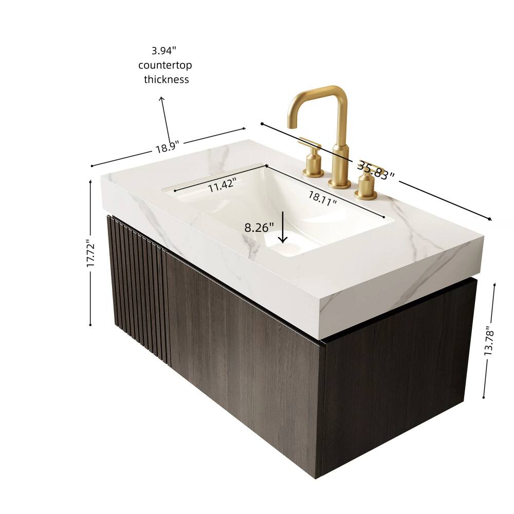 3.94" countertop thickness  
17.72"  
18.9"  
11.42"  
8.26"  
35.83"  
18.11"  
13.78"