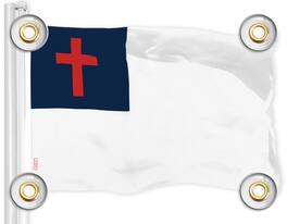 G128 - Christian Flag, 3 x 5 ft Polyester with Brass Grommets - Assorted Colors