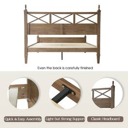 East West Furniture - Queen Wooden Platform Bed Frame - Barnwood