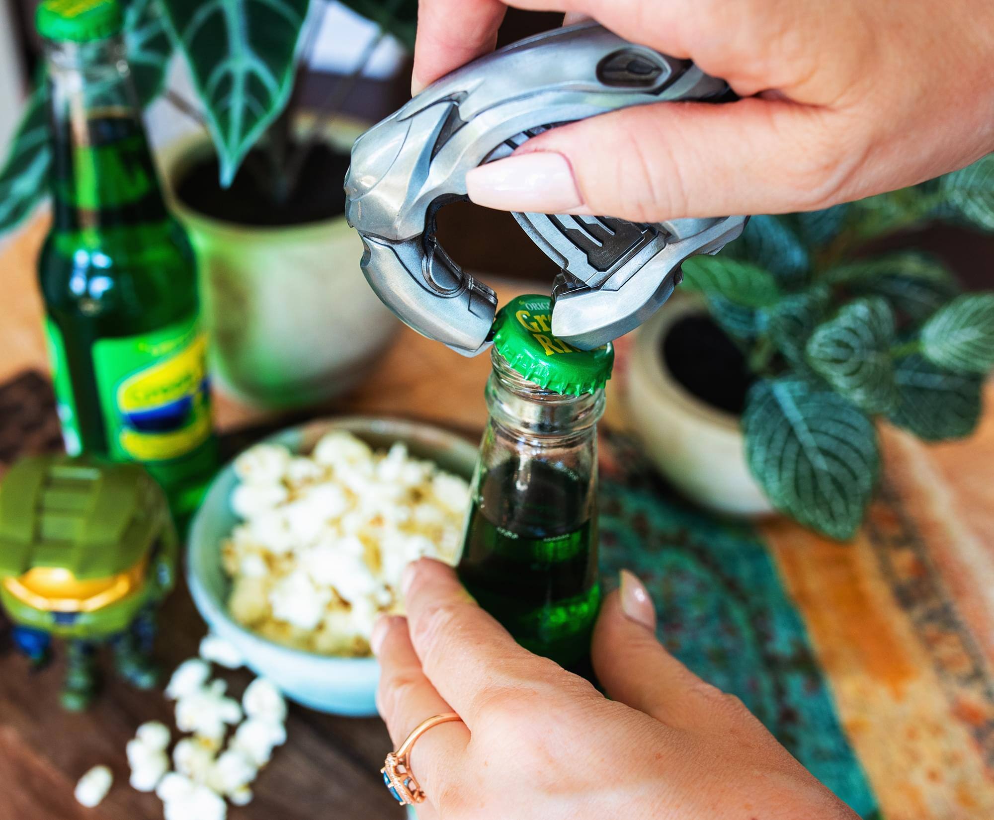 Alt View 2. Ukonic - Halo Infinite Plasma Pistol Metal Bottle Opener - Grey.