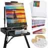 Best Choice Products - Art Easel for Painting, Portable Adjustable Tripod with 32-Piece Art Set - Black