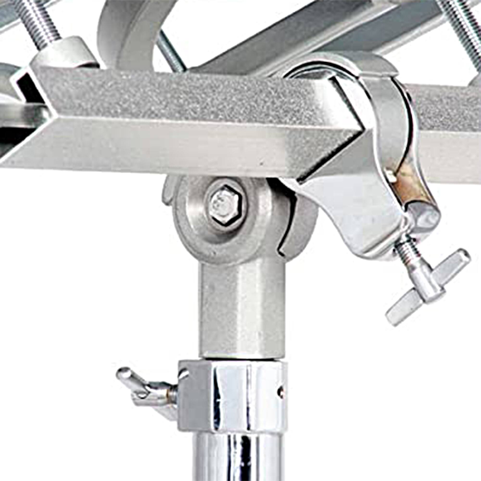 Alt View 4. Gammon Percussion - Roto Tom Drum Set - 6-in - 8-in - 10-in Toms - Double Braced Stand - Silver.