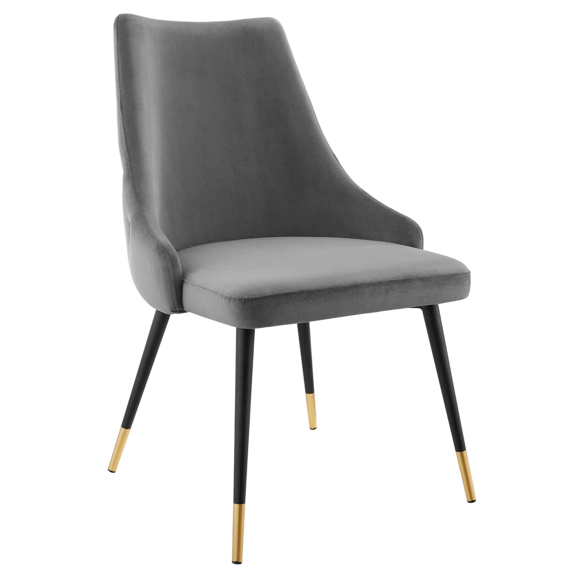 Angle. Modway - Adorn Tufted Performance Velvet Dining Side Chair by Modway - Gray.