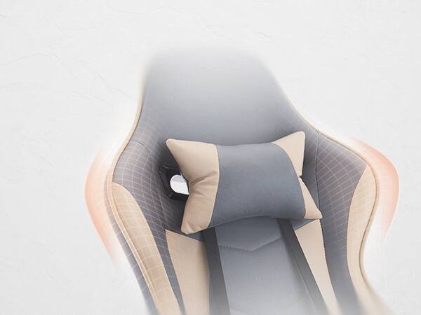 Alt View 5. Spaco - Spaco Ergonomic Gaming Chair with Lumbar Massage, Adjustable Footrest, 300lb Capacity, Swivel and Height Adjustable - Beige+Blue.