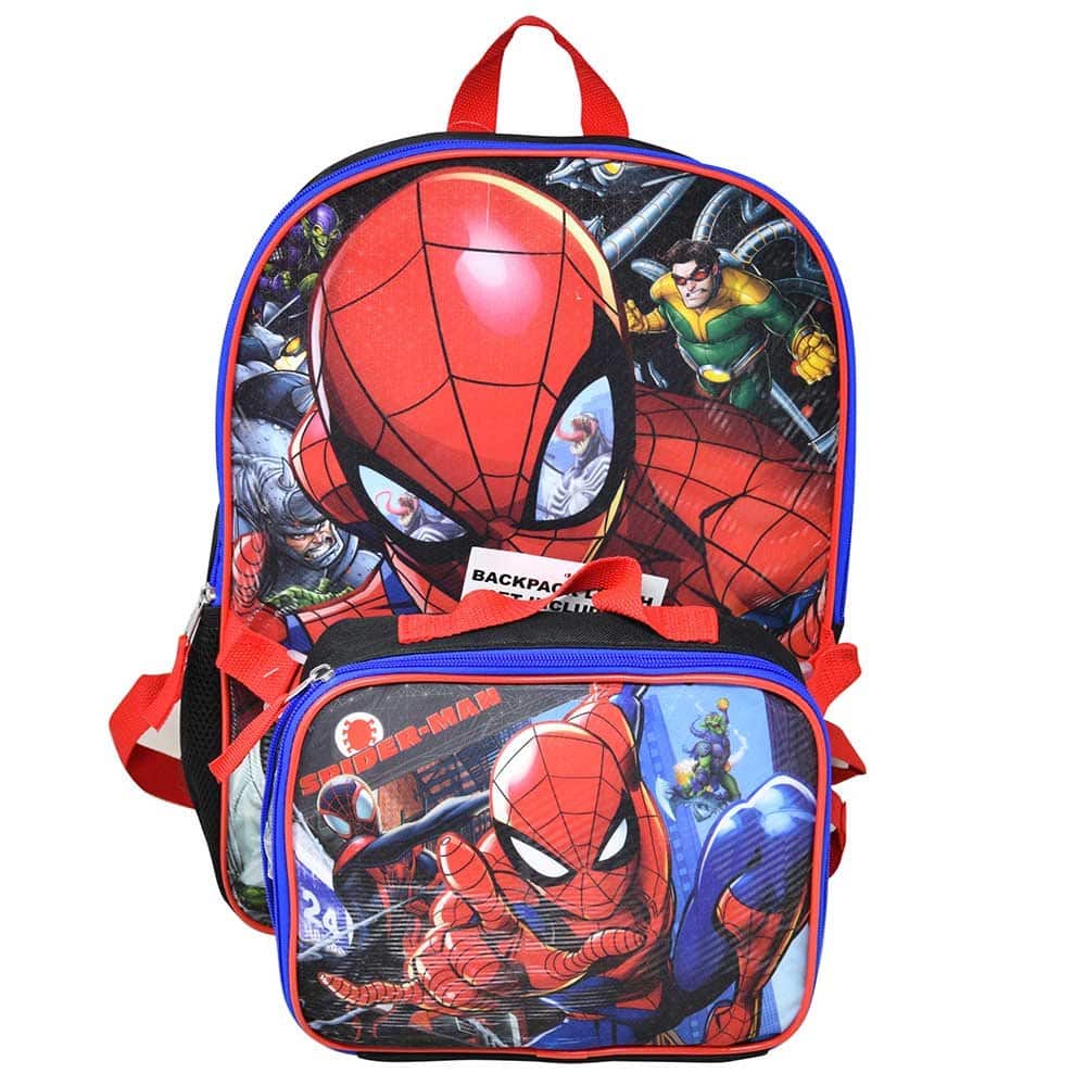 Marvel - Spider-Man 16" Shoulder Backpack for School with Rectangular Lunch Bag - Assorted Pre-Pack