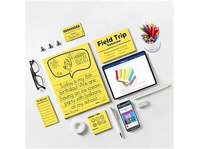 REMINDER  
Field Trip Tomorrow  
Please return by Friday, 1-26  

Today is my 6th birthday! We are having an ice cream party with balloons at my school.  
—Rachel  

To-Do List  
[Checklist items]  

Field Trip  
Tomorrow  
Please return by Friday, 1-26  

Today I feel  
[Emojis for different feelings]