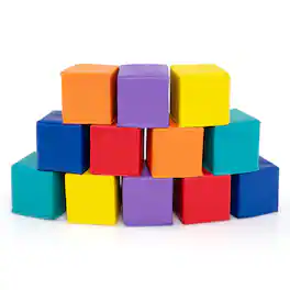 Gymax - 12 PCS Foam Building Blocks 55'' x 55'' Colorful Climbing Foam Soft Cubes - Multicolor