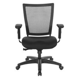 Office Star Products - Soft Frame Task Chair Mesh Back Freeflex Fabric Seat 2 to 1 Mechanism in Black Base - Coal
