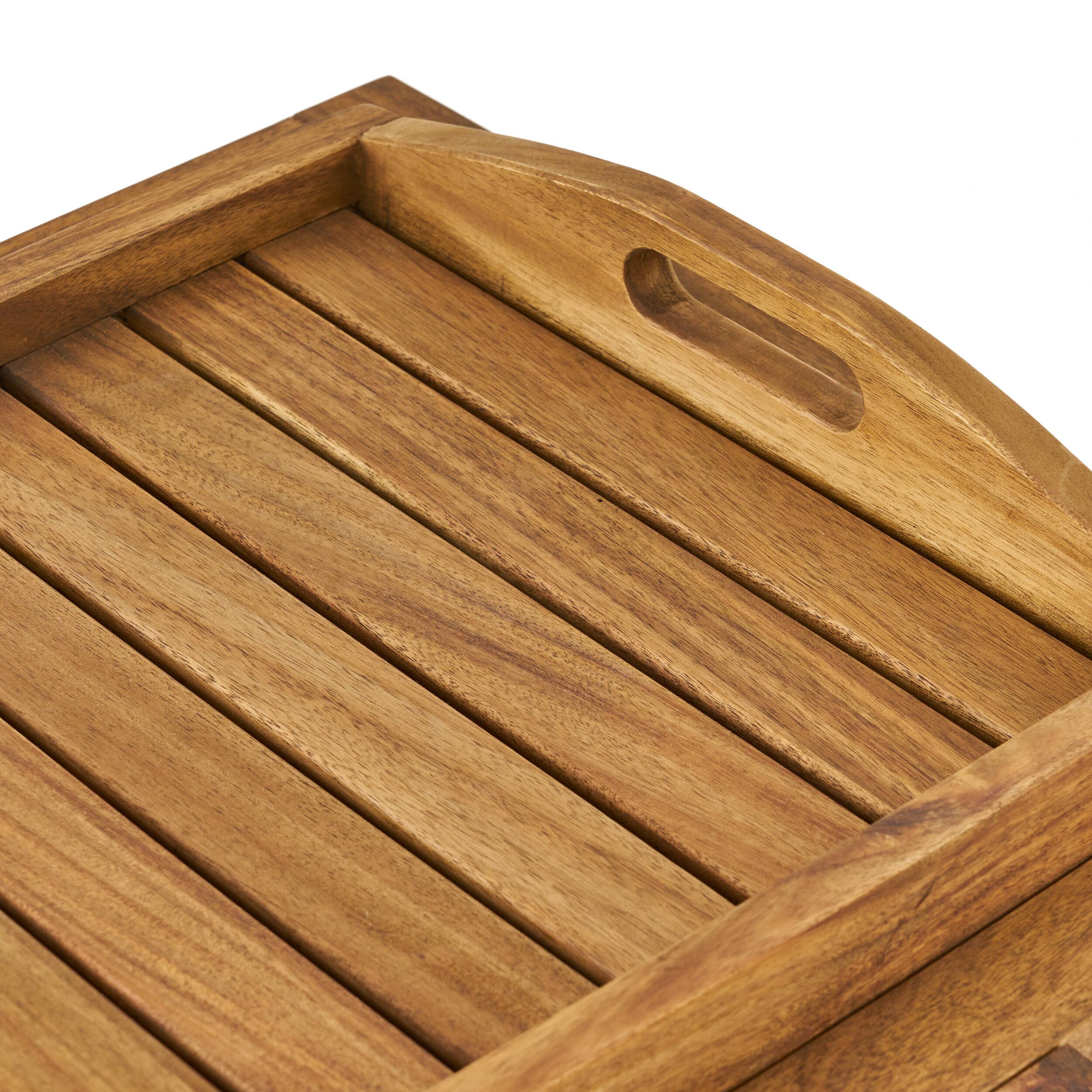 Alt View 6. Mondawe - Mobile Bar Cart with Acacia Wood Finish - Natural.