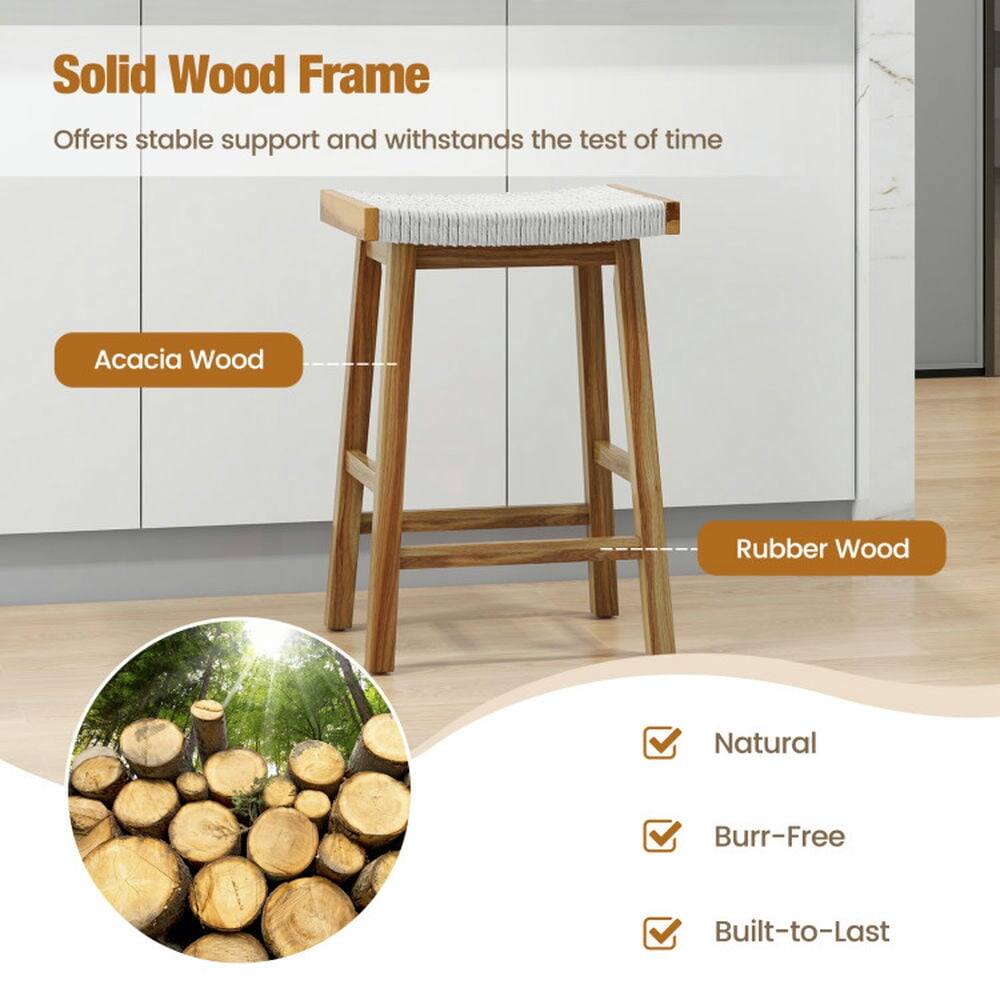 Solid Wood Frame  
Offers stable support and withstands the test of time  

Acacia Wood  
Rubber Wood  

Natural  
Burr-Free  
Built-to-Last