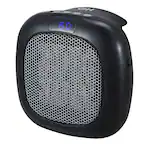 Front. Good Housekeeping - Good Housekeeping Wall-Mount Indoor Mini Space Heater w/ Thermostat, 750W, Black - White.