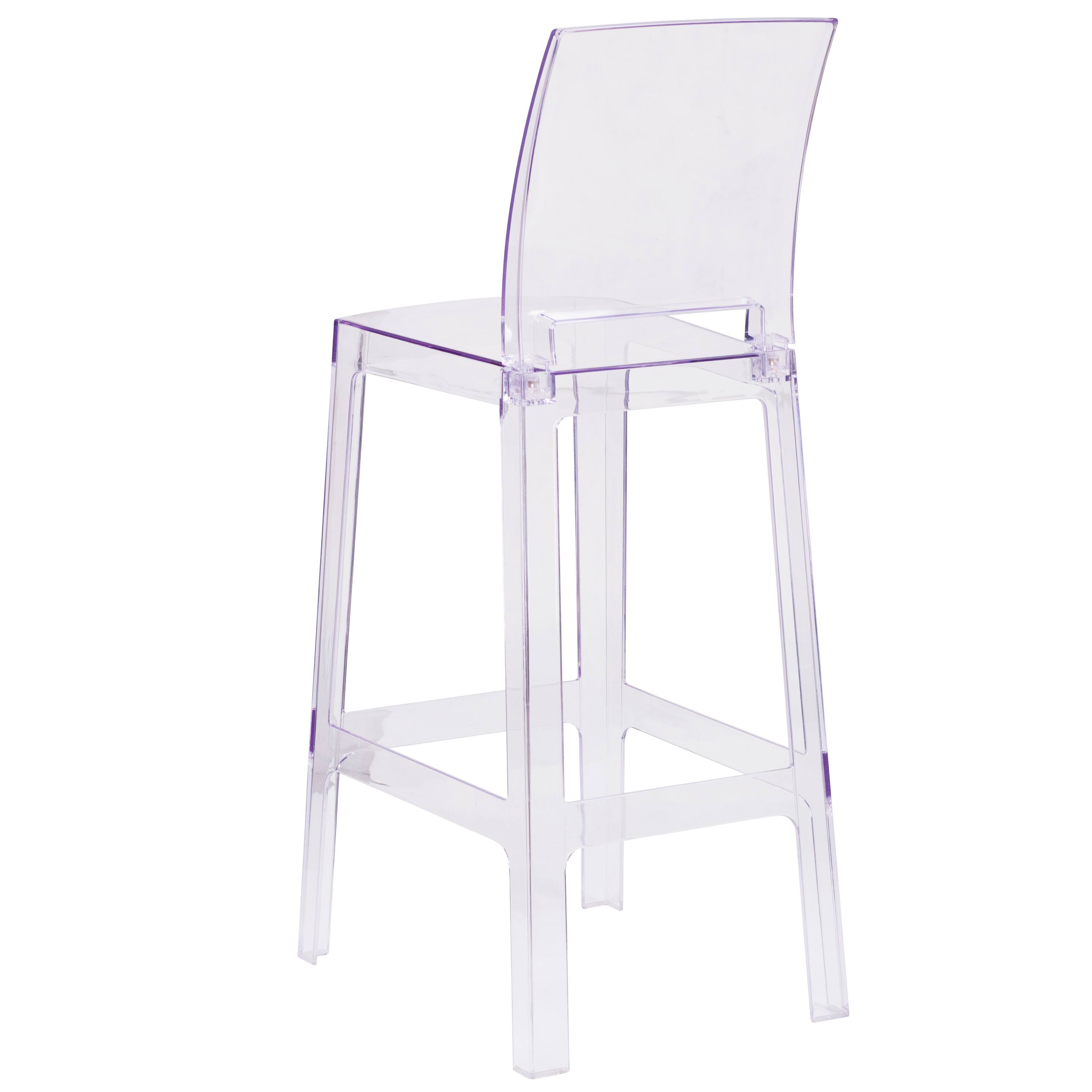 Alt View 5. Emma + Oliver - Ghost Barstool in Transparent Crystal with Square Back - Transparent Crystal.