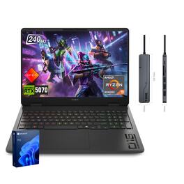 HP - Upgraded - Omen 16" WQXGA Gaming Laptop - AMD Ryzen 9 8940HX - 64GB RAM 4TB SSD - NVIDIA GeForce RTX 5070 - 7 in-1 USB-C Hub - Black