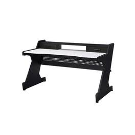 Manhattan Lane - Gaming Table with Cup Holder and Headset Rack - Black, White