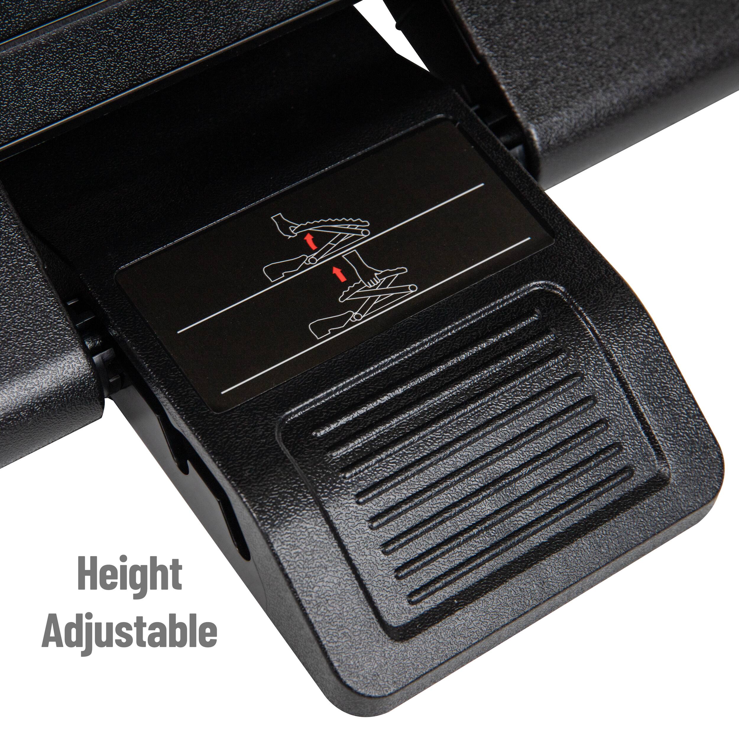 Alt View 14. Mind Reader - Foot Rest, Under Desk at Work, Ergonomic, Height Adjustable, Office, Plastic, 18"L x 13"W x 6.75"H - Black.