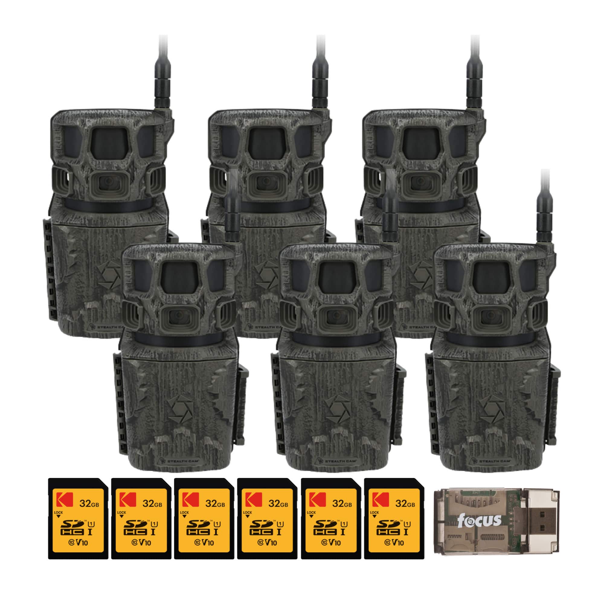 Stealth Cam - Revolver Pro 3.0 Trail Camera (6-Pack) Bundle with Memory Card