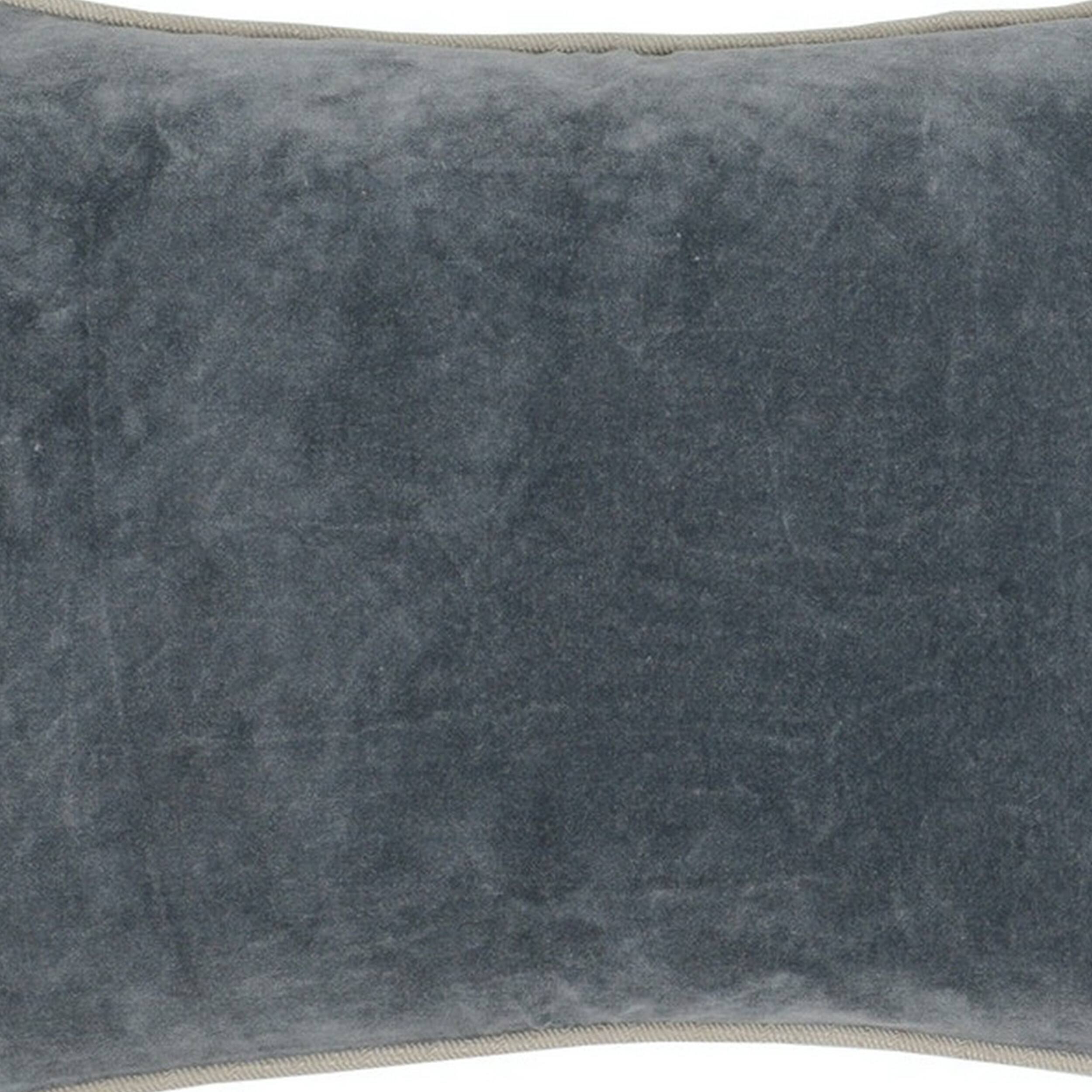 Left. Manhattan Lane - Rectangular Throw Pillow with Cotton Cover - Gray.