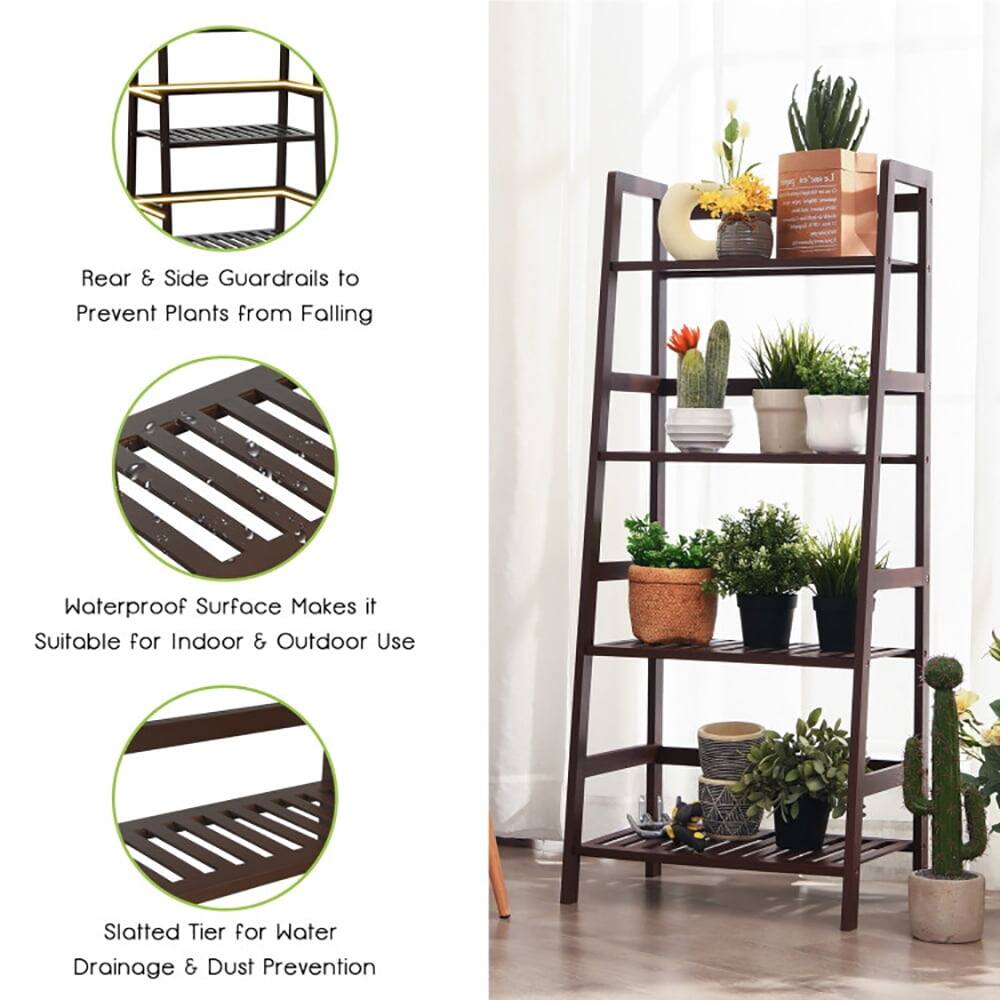 - Rear & Side Guardrails to Prevent Plants from Falling
- Waterproof Surface Makes it Suitable for Indoor & Outdoor Use
- Slatted Tier for Water Drainage & Dust Prevention