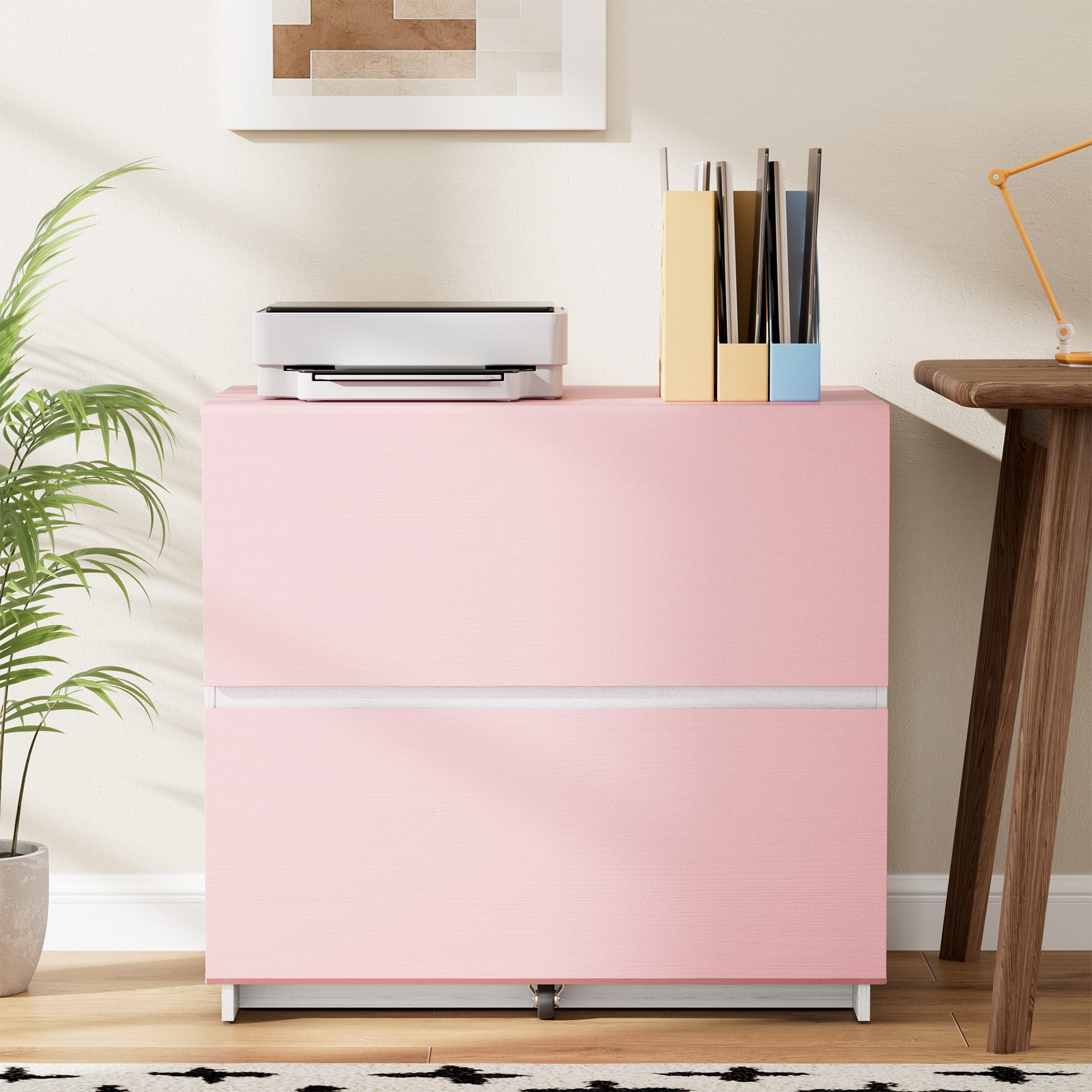 "ModernMate - 31.5"" Lateral File Cabinet 2 Drawer, Holds Letter & Legal Hanging Files - Pink" price history on PriceWatchPro