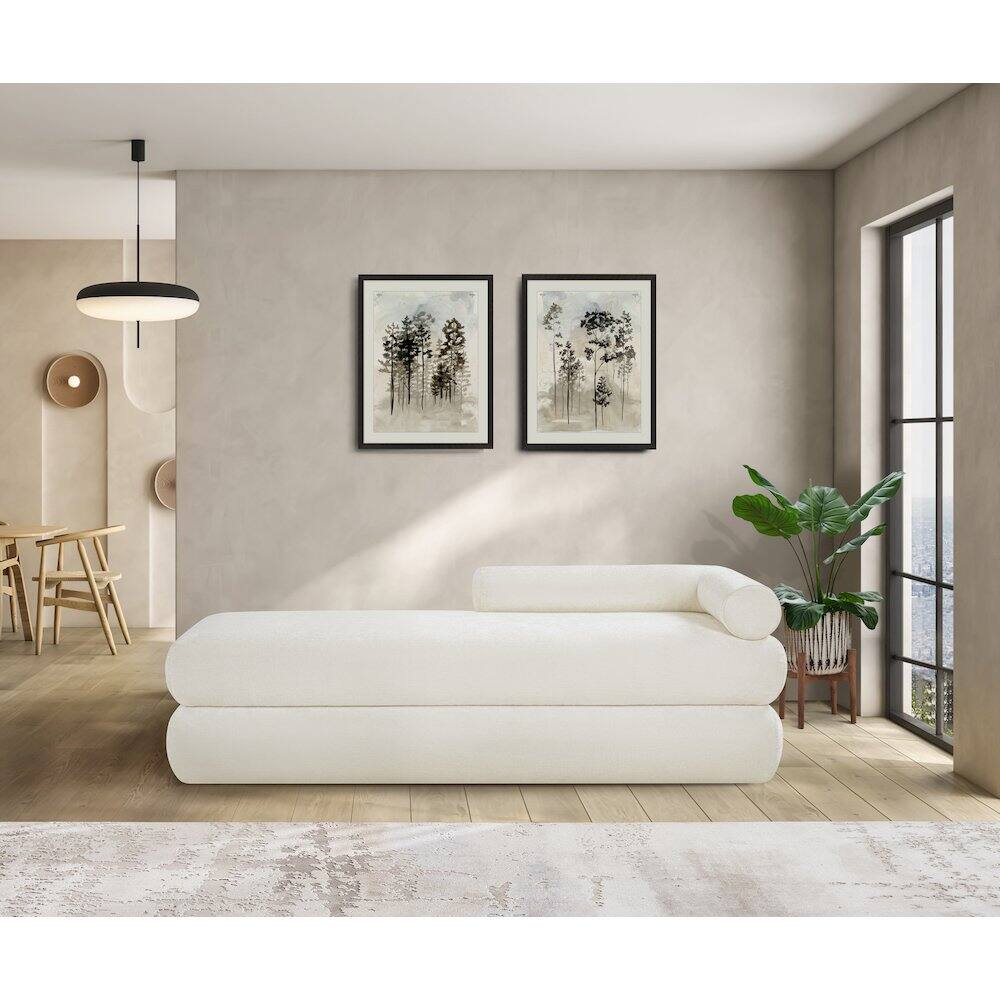 Alt View 1. Meridian Furniture - Kennedy Cream Chenille Fabric Bench - Beige.