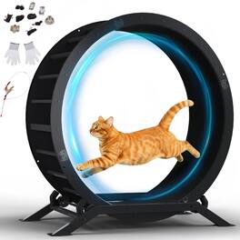 CloudRest Pro - Cat Wheels 40" Diameter Large Cat Exercise Wheel for Indoor Cats Cat Treadmill Ultra-Quiet Scroll Wheel - Black