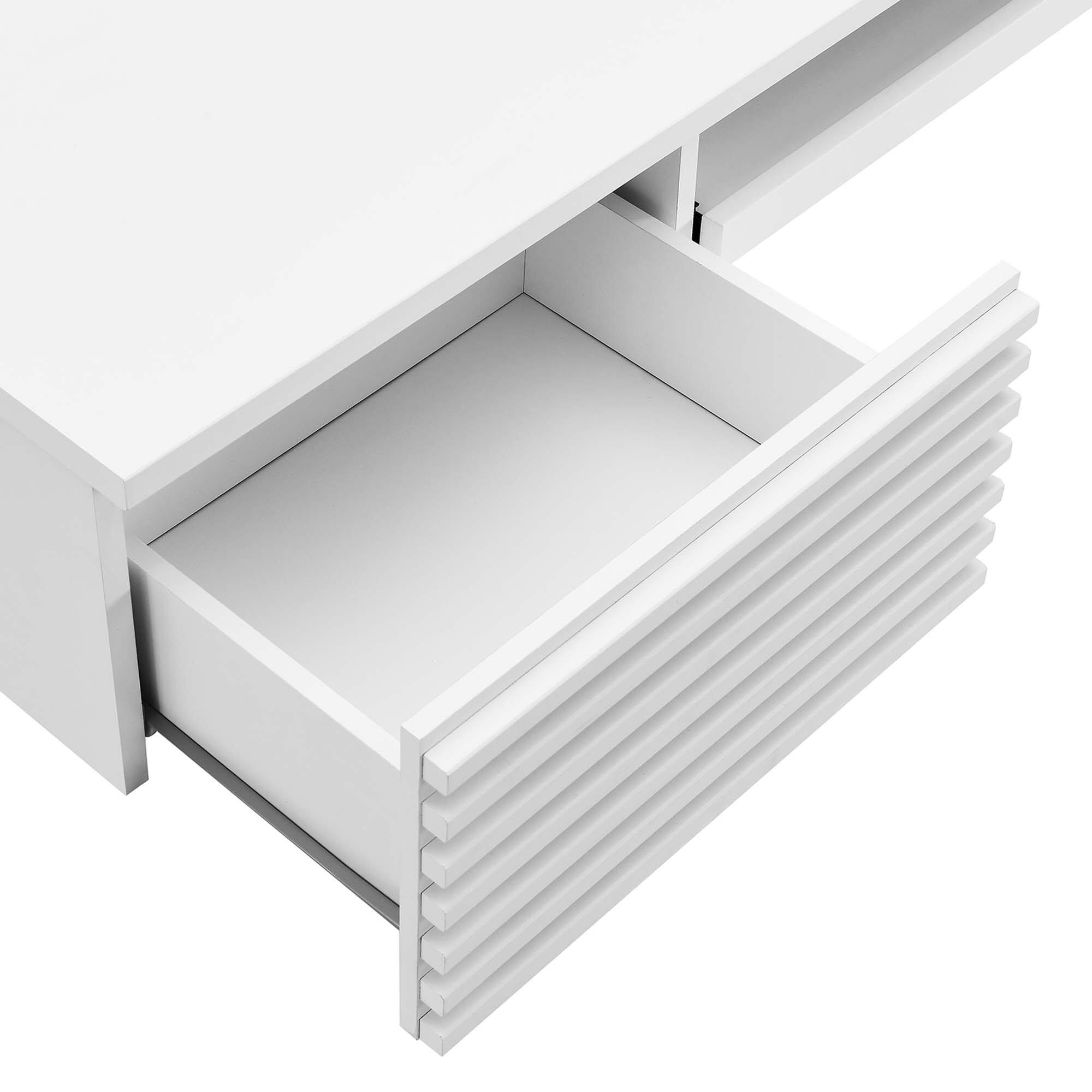 Alt View 4. Modway - Render Wall Mount Wood Office Desk by Modway - White.