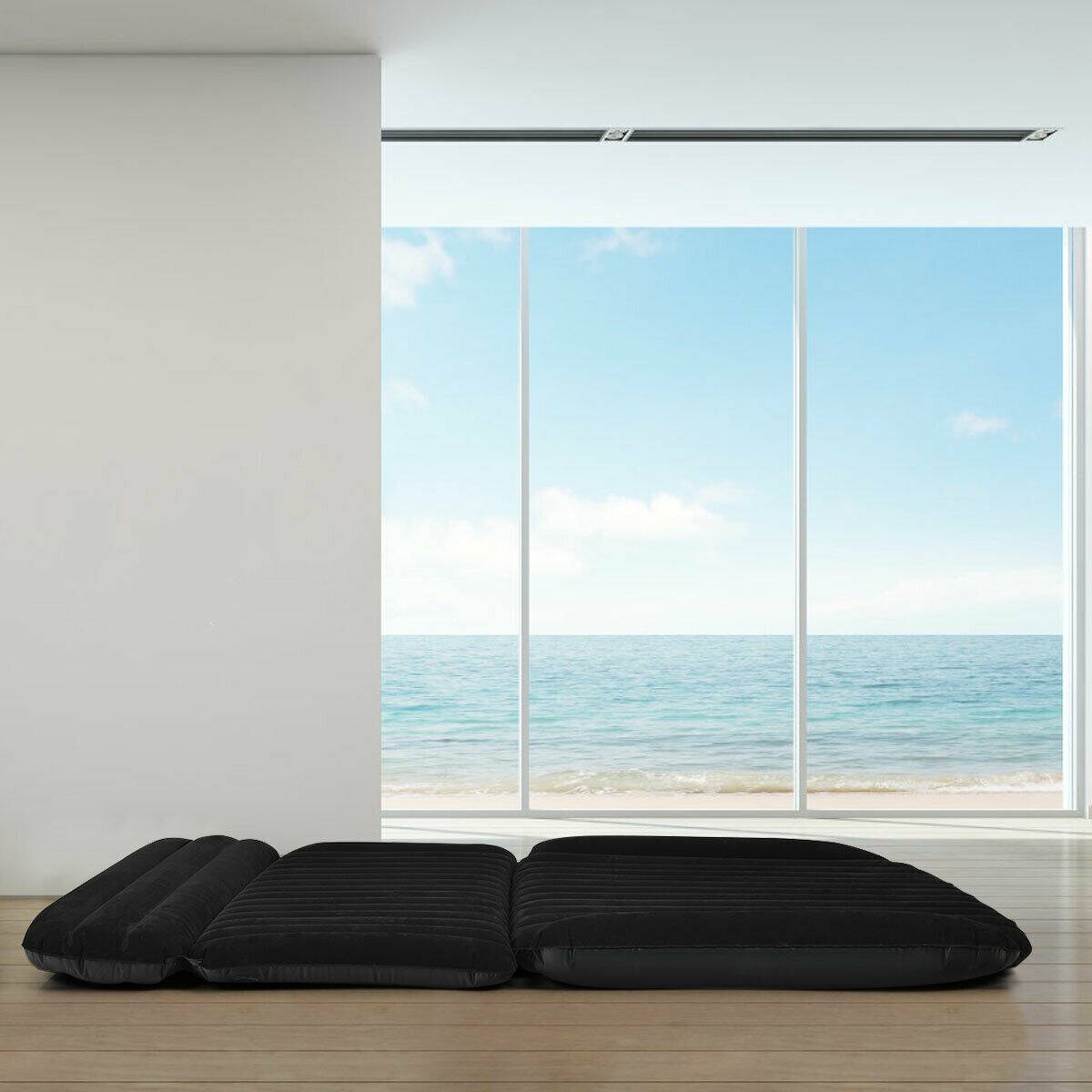 Alt View 3. Costway - Costway Inflatable SUV Air Backseat Mattress Flocking Travel Pad w/Pump Camping Outdoor - Black.