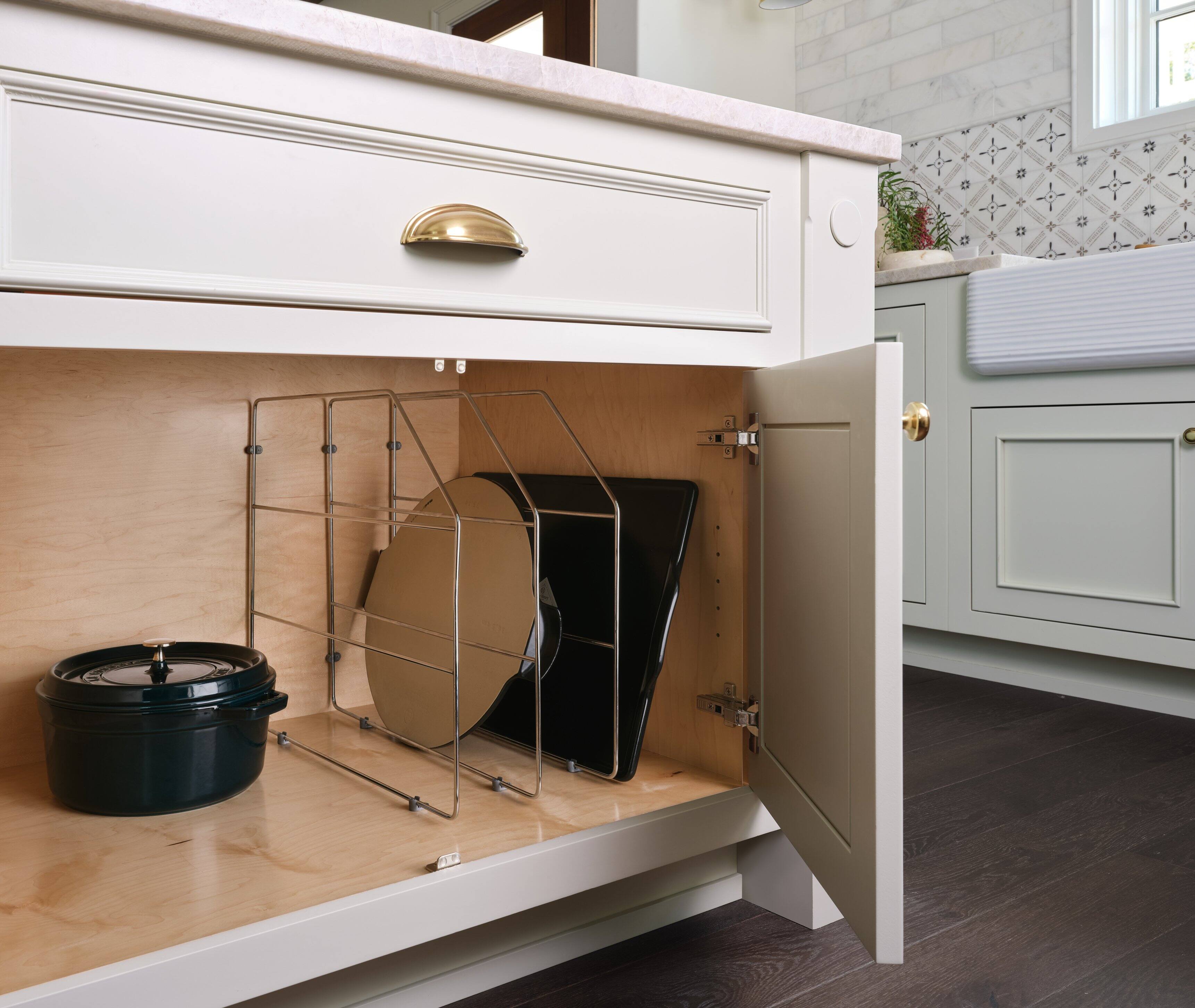 Alt View 4. Rev-A-Shelf - Rev-A-Shelf 18" Kitchen Cabinet Baking Sheet Organizer, Chrome, 597-18CR-2-1 - Silver.