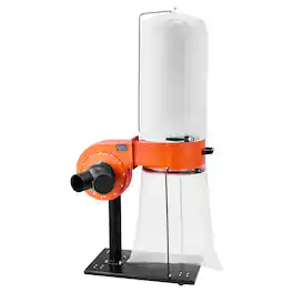 VEVOR - Dust Collector, 800 CFM 2.5 Micron Vortex Cone Dust Collectors, 1HP Sawdust Collection System with 16-Gallon Large - Orange;Black
