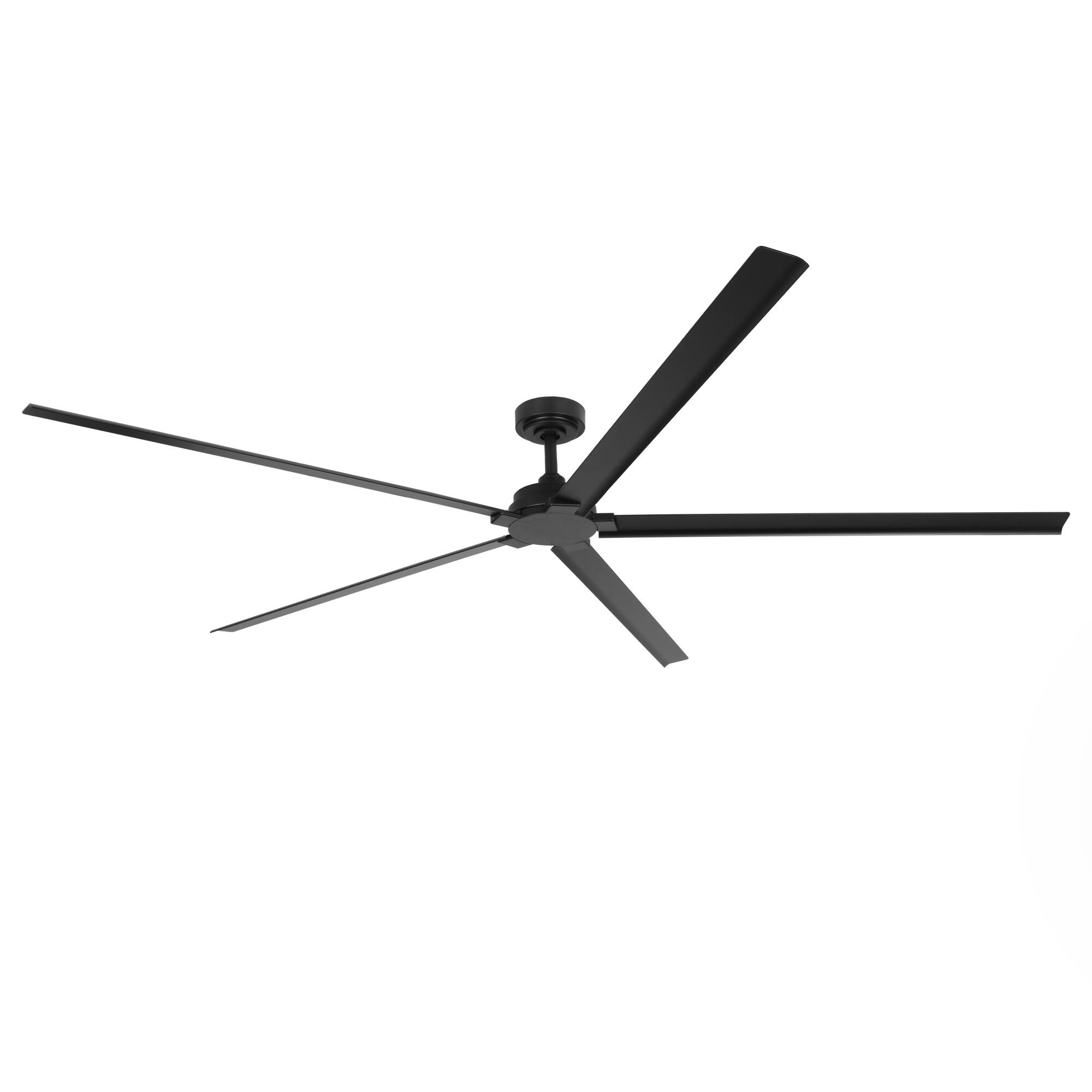 Alt View 4. Parrot Uncle - 84" Black Industrial Extra Large Commercial HVLS IPX4 Ceiling Fan without Light, Reversible DC Motor, 5 Aluminum Blades - Black.