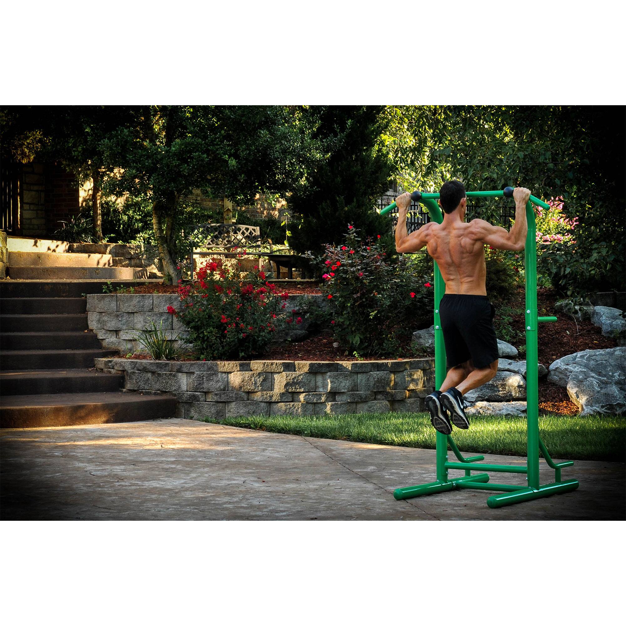 Alt View 4. Stamina Products - Stamina Products Outdoor Fitness Multi Use Strength Training Power Tower, Green - Green.