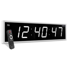 Ivation - Large Digital Clock, 48" Led Wall Clock with Stopwatch, Alarms, Timer, Temp & Remote - White