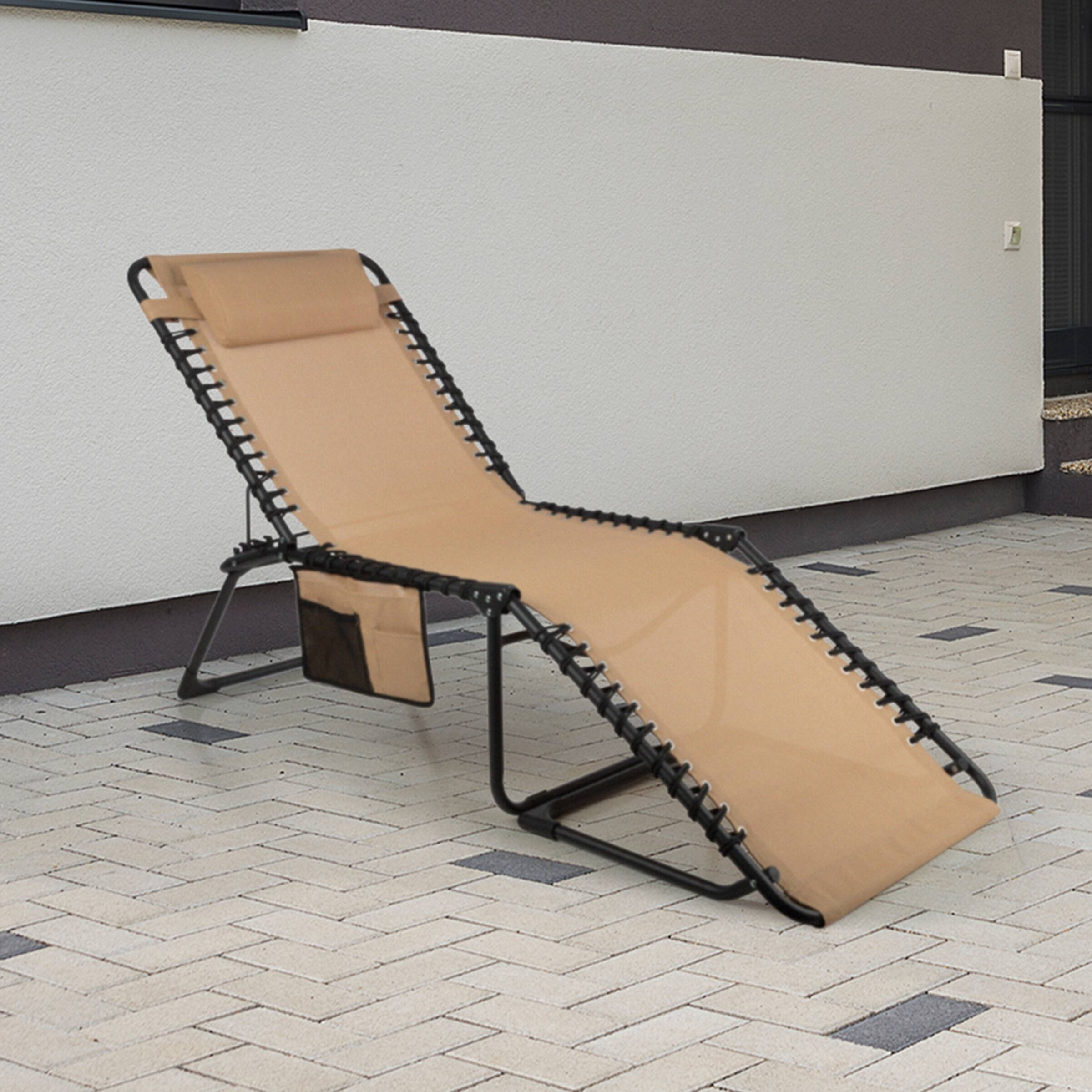 Alt View 5. Lavish Home - 3 Position Outdoor Lounge Chair - Beige.