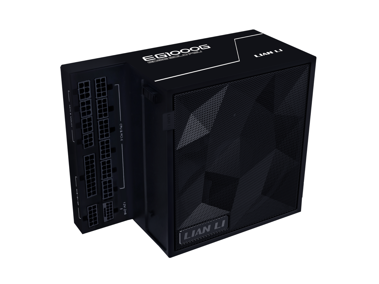 Lian Li - Edge 1000W Full Modular PSU - Gold-ATX 3.0, 3.1-PCIE 5.1-L-Shape, 120mm FDB Fan, 4 USB - Black