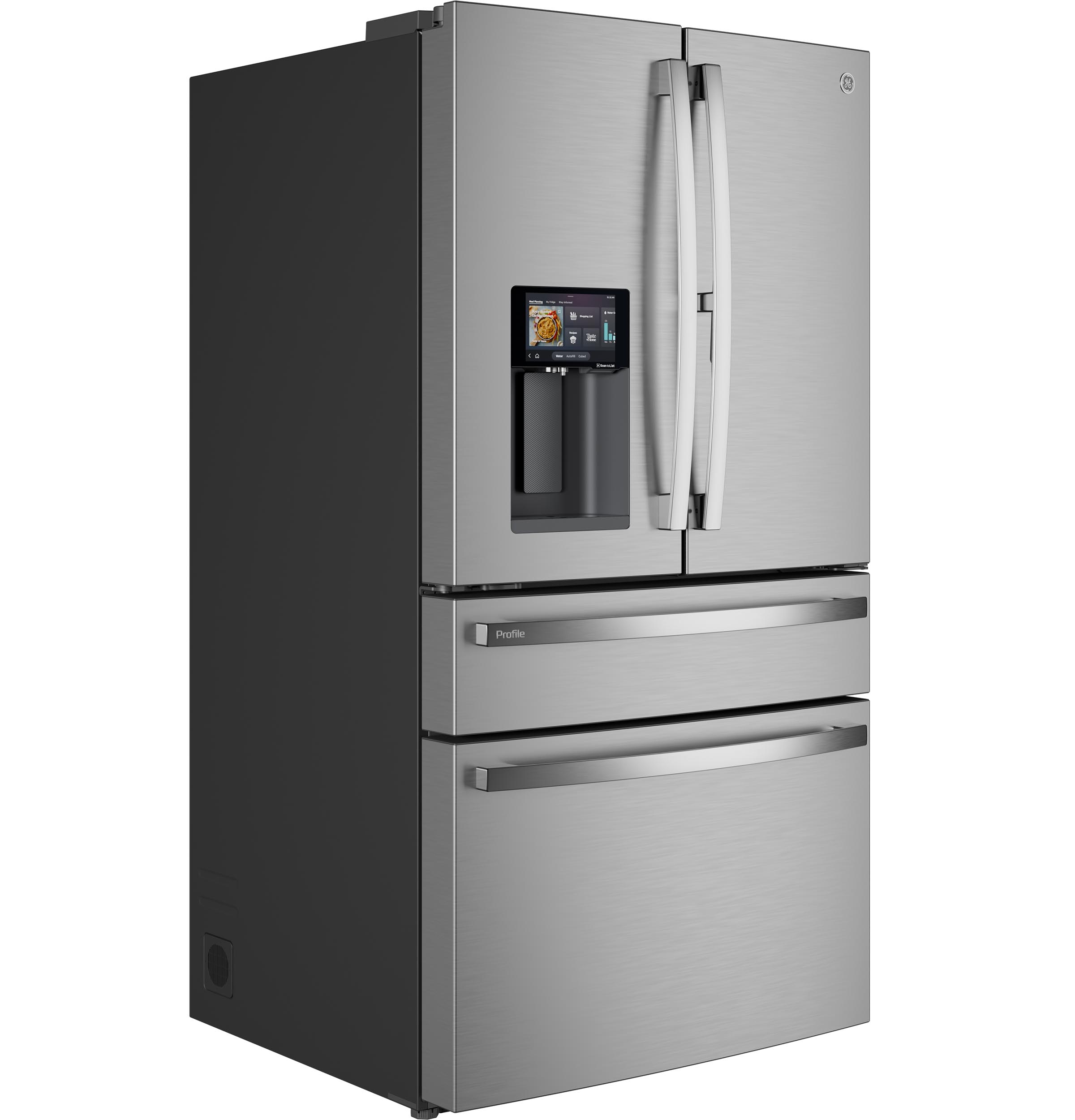 Alt View 40. GE Profile - 22.43 Cu. Ft. Smart Counter-Depth 4-Door French Door Refrigerator with Energy Star and Kitchen Assistant - Stainless Steel.