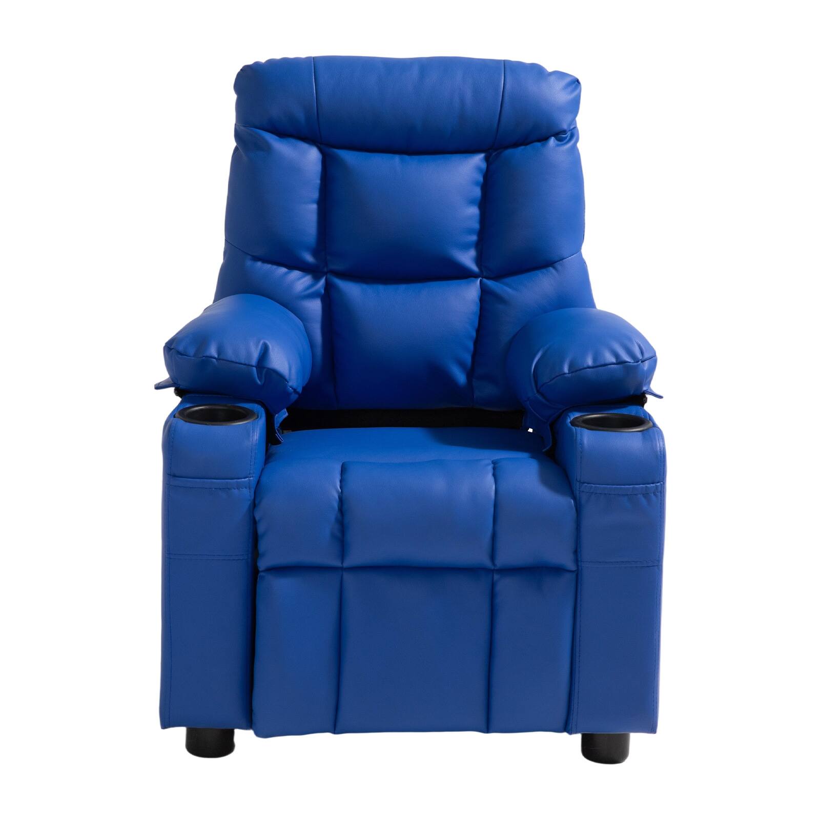 Alt View 5. VEVOR - Kids Reclining Chair, Toddler Recliner with 2 Cup Holders and 4 Pockets, 107° to 126° Adjustable Back, Easy-to-Clean - Blue.