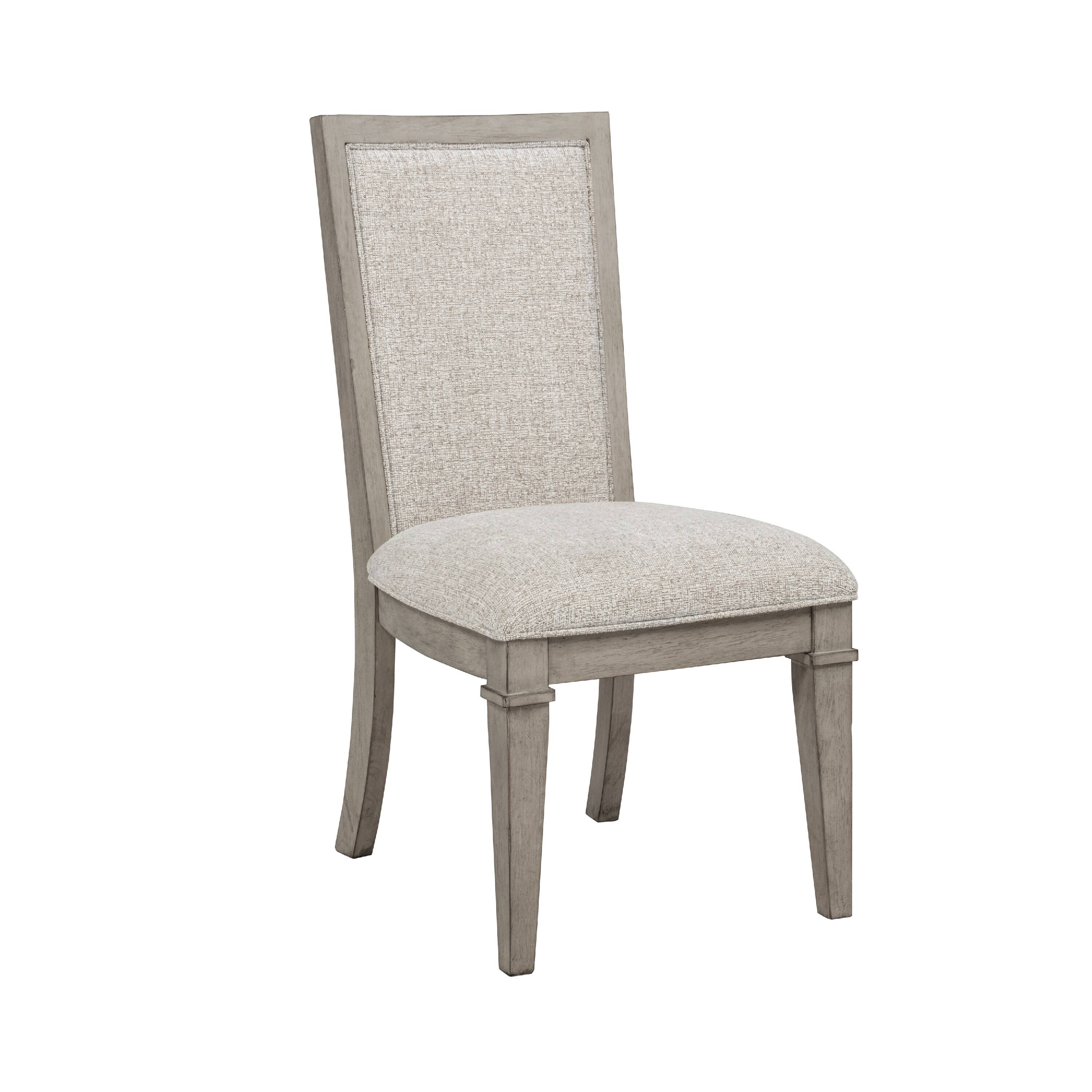 Front. Manhattan Lane - Henry Dining Side Chair Set of 2, Beige Polyester, Vintage Light Cream - Beige, Cream.