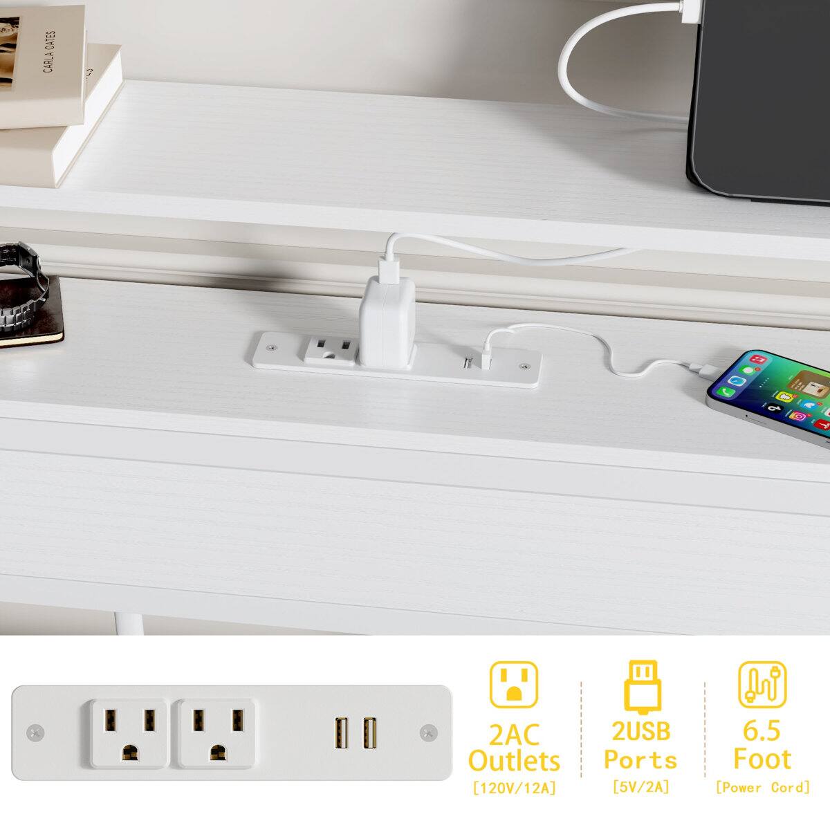 DATES CARLA C Itr A T + A 2AC 2USB Outlets Ports [120V/12A] [5V/2A] 6.5 Foot [Power Cord]