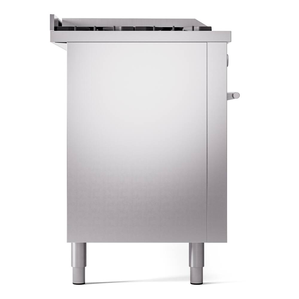Alt View 8. ILVE - ILVE Professional Plus II Series 60 in. Dual Fuel Range with 7 Sealed Burners + Griddle (Liquid Propane, Satin Trim) - Stainless Steel.
