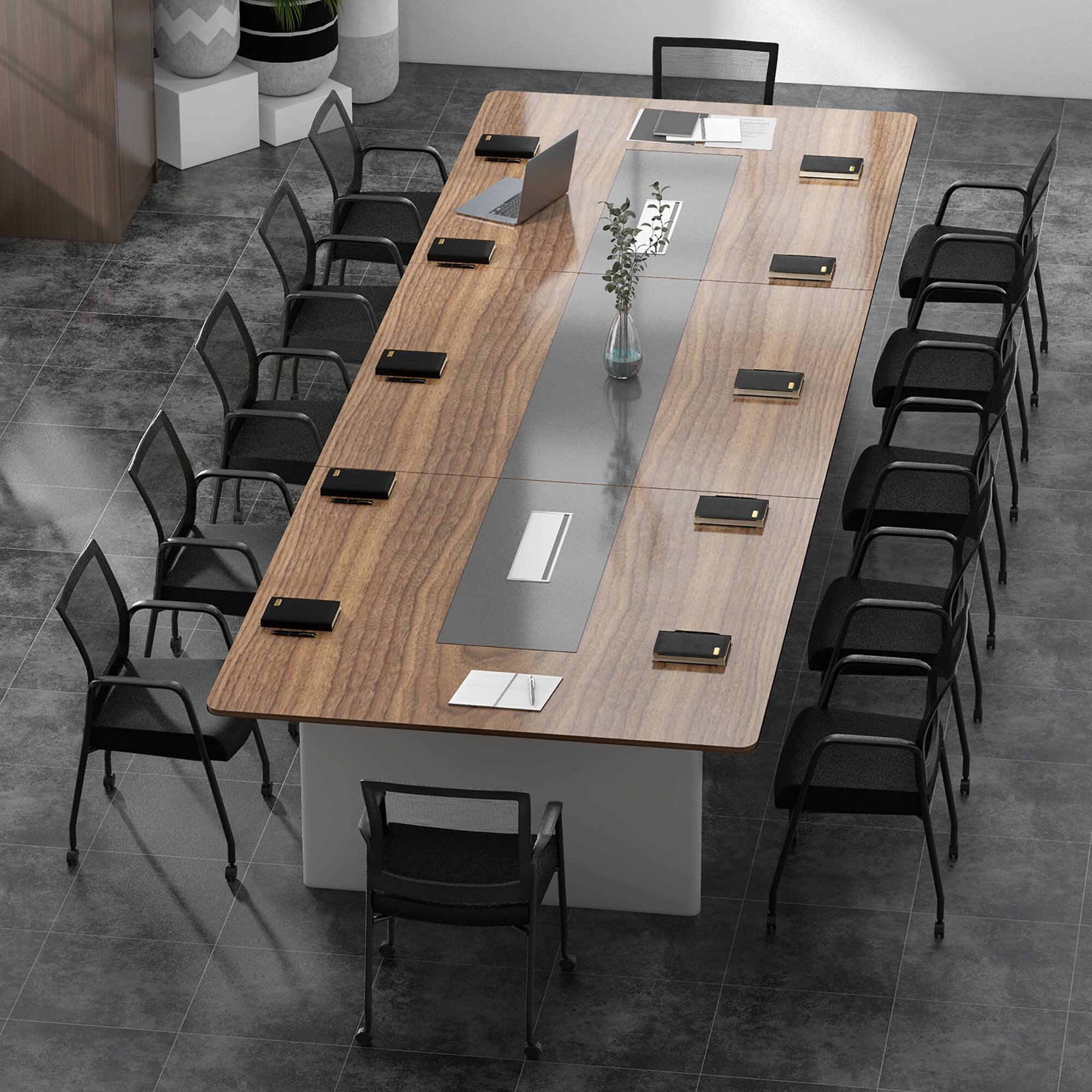 Alt View 1. Gymax - Gymax 12 Pcs Office Guest Chairs on Wheels w/ Metal Frame & Armrests Mesh Back Office - Black.