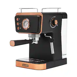Haden - Barista Brew Espresso Coffee Machine 20-Bar Espresso Maker, Black & Copper - Black / Copper