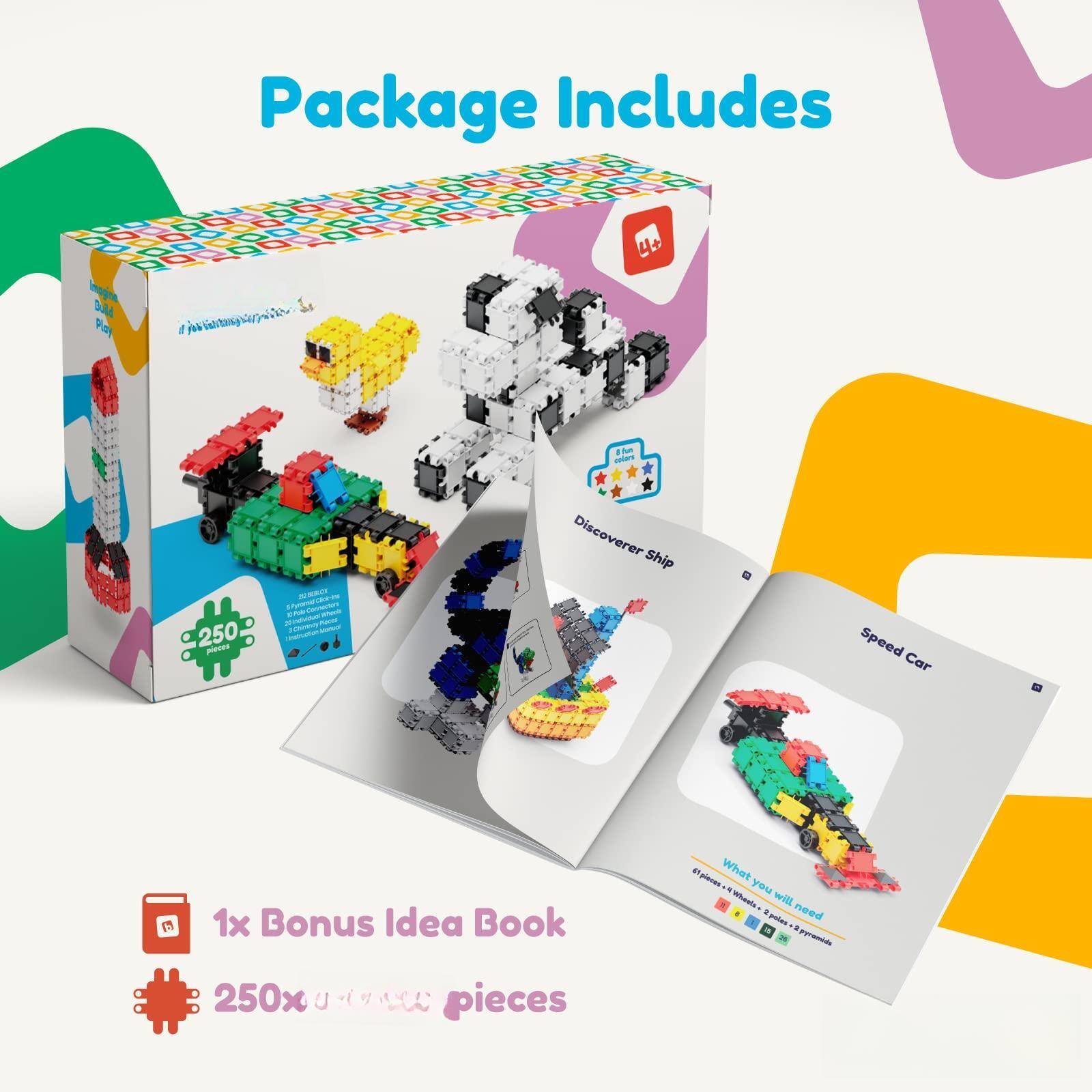 EZTW1 Building Blocks For 250 piece Connecting Tiles Set Interlocking ...