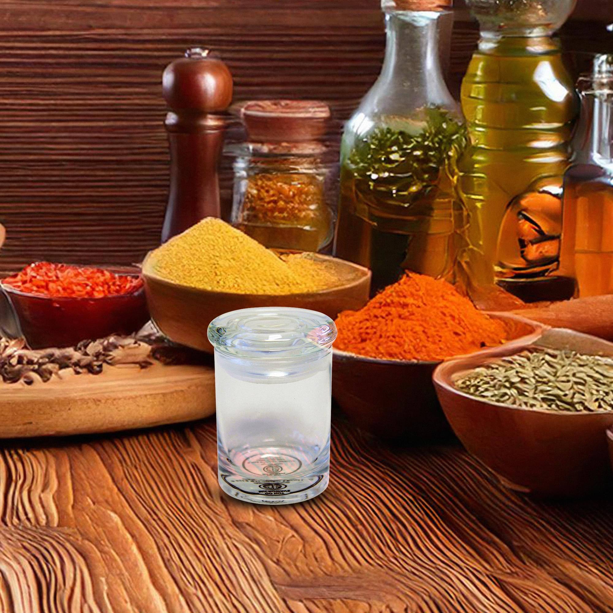 Alt View 1. Just Funky - Airtight Clear Glass Jar 6oz Storage Container with Lid - Clear.