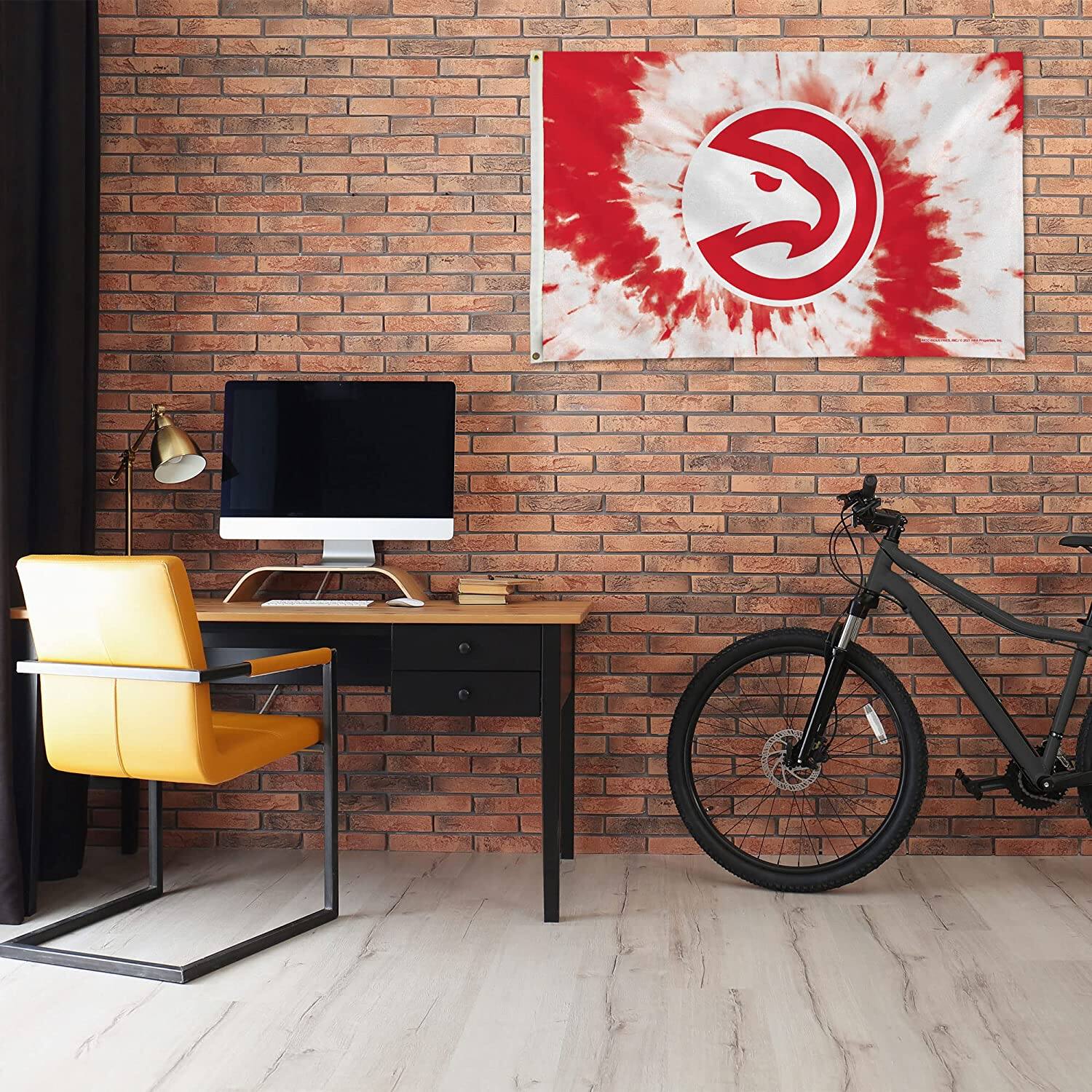 Alt View 1. Rico Industries - Atlanta Basketball Hawks Bold Tie Dye Look Indoor Outdoor 3x5 Banner Flag - Multi.