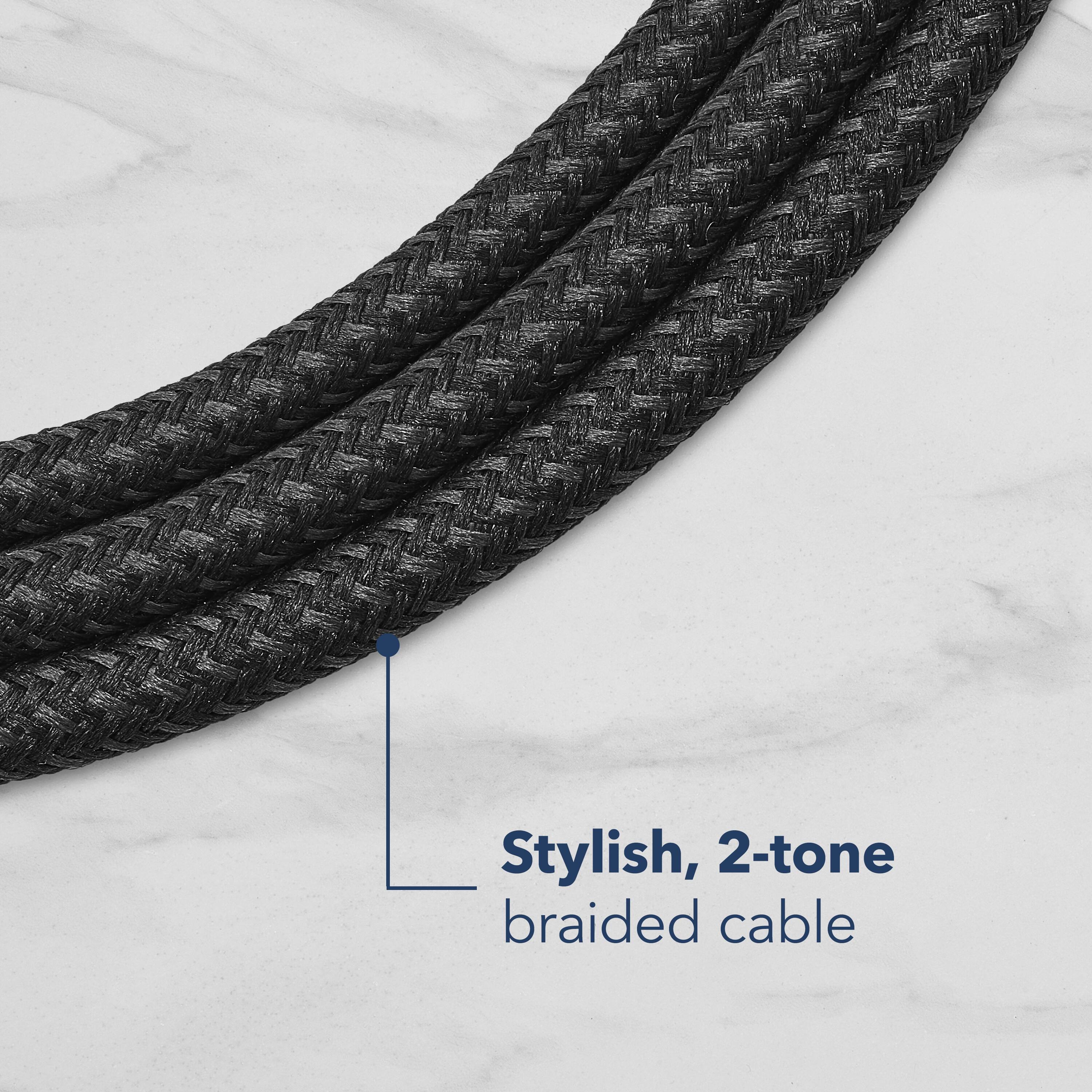 Stylish, 2-tone braided cable