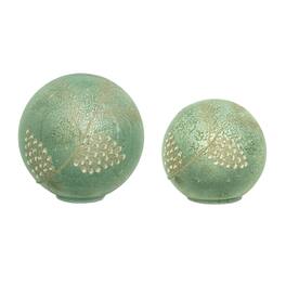 BreeBe - LED Pinecone Globe (Set of 2) - Blue, Green, Silver