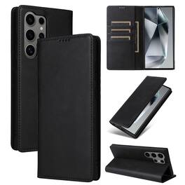Dteck - Case for Samsung Galaxy S25 Ultra,Wallet Case with Card Holder for Women Men,Shockproof PU Leather Flip Kickstand Cover - Black