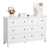 VEVOR - 6 Drawer Dresser, Wooden Chest of Drawers with Sliding and Anti-tip Device, Retro Minimalist Dresser Chest - White