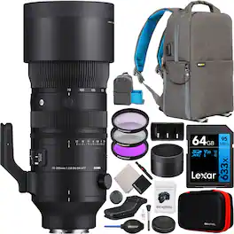 Sigma - 70-200mm F2.8 DG DN OS Sports Lens for Sony E-Mount Camera Telephoto Zoom Bundle